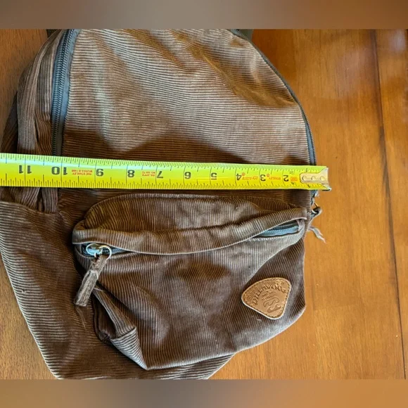 Vintage Billabong Small Women’s Surf Brown Corduroy Retro Backpack - Picture 5 of 8